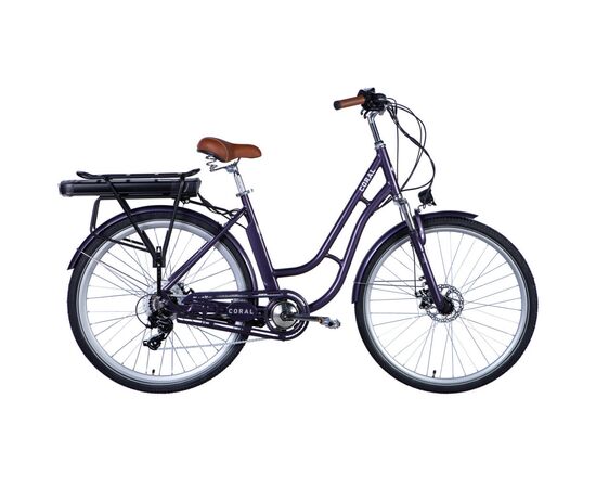 Електровелосипед Dorozhnik eCORAL 28" 19" 48B 12.5А*г St 2024 Сливовий (ELB-D-28-046)