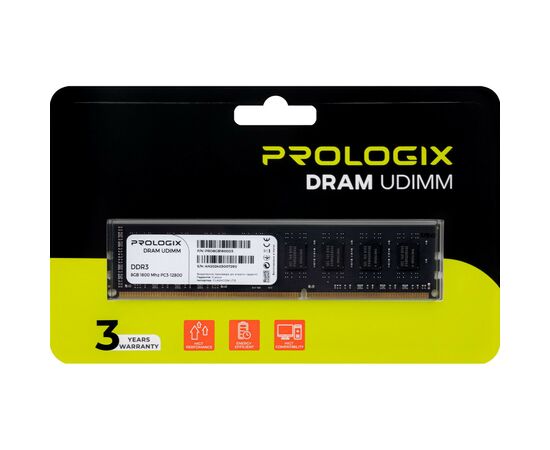 Модуль памяти для компьютера DDR3 8GB 1600 MHz Prologix (PRO8GB1600D3), изображение 4 Модуль памяти для компьютера DDR3 8GB 1600 MHz Prologix (PRO8GB1600D3), изображение 4