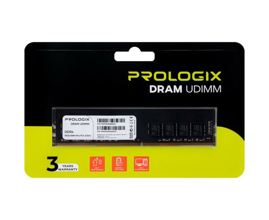 Модуль памяти для компьютера DDR4 16GB 2666 MHz Prologix (PRO16GB2666D4), изображение 4 Модуль памяти для компьютера DDR4 16GB 2666 MHz Prologix (PRO16GB2666D4), изображение 4