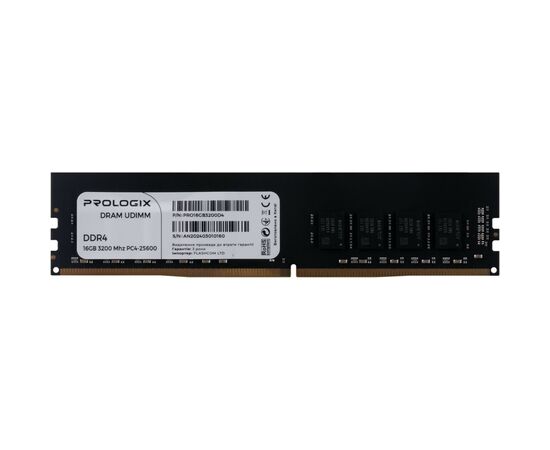 Модуль памяти для компьютера DDR4 16GB 3200 MHz Prologix (PRO16GB3200D4)