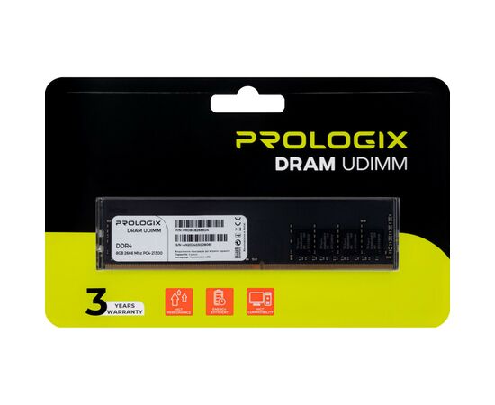 Модуль памяти для компьютера DDR4 8GB 2666 MHz Prologix (PRO8GB2666D4), изображение 4 Модуль памяти для компьютера DDR4 8GB 2666 MHz Prologix (PRO8GB2666D4), изображение 4
