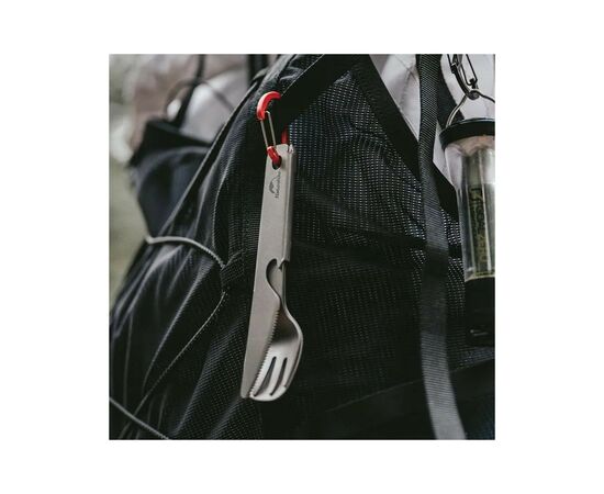 Набор туристической посуды Naturehike ложка, виделка, ніж з титану CNH22CJ017 сірий з мішечком (6927595711910), изображение 2 Набор туристической посуды Naturehike ложка, виделка, ніж з титану CNH22CJ017 сірий з мішечком (6927595711910), изображение 2