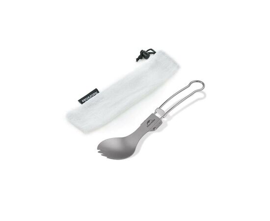 Ложка туристическая Naturehike Titanium NH19C001-J сіра з мішечком (6927595734773)