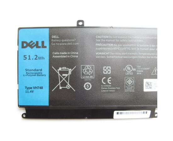 Аккумулятор для ноутбука Dell Dell Vostro 5470 VH748 51.2Wh (4500mAh) 6cell 11.4V Li-ion (A41997), изображение 2 Аккумулятор для ноутбука Dell Dell Vostro 5470 VH748 51.2Wh (4500mAh) 6cell 11.4V Li-ion (A41997), изображение 2
