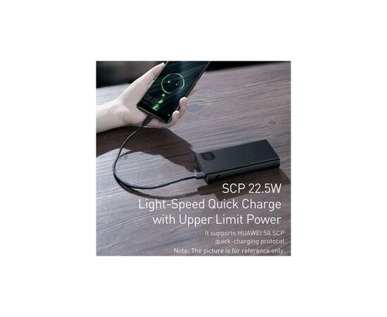 Батарея универсальная Baseus Adaman Metal Digital Display Quick Charge 20000mAh 22.5W (PPAD070101), изображение 12 Батарея универсальная Baseus Adaman Metal Digital Display Quick Charge 20000mAh 22.5W (PPAD070101), изображение 12