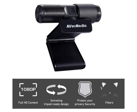 Веб-камера AVerMedia Live Streamer CAM 313 Black (40AAPW313ASF), изображение 7 Веб-камера AVerMedia Live Streamer CAM 313 Black (40AAPW313ASF), изображение 7