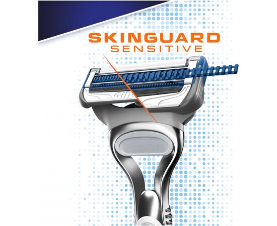 Бритва Gillette SkinGuard Sensitive с 2 сменными картриджами (7702018488148), изображение 4 Бритва Gillette SkinGuard Sensitive с 2 сменными картриджами (7702018488148), изображение 4