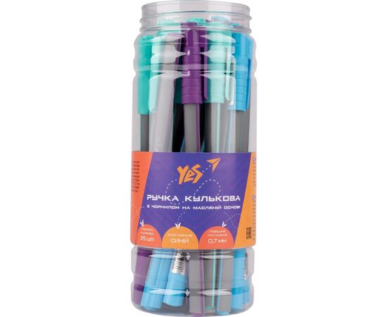 Ручка шариковая Yes Triangular Gray 0,7 мм синяя (412103), изображение 4 Ручка шариковая Yes Triangular Gray 0,7 мм синяя (412103), изображение 4