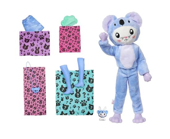 Кукла Barbie Cutie Reveal Великолепное комбо Кролик в костюме коалы (HRK26), изображение 3 Кукла Barbie Cutie Reveal Великолепное комбо Кролик в костюме коалы (HRK26), изображение 3