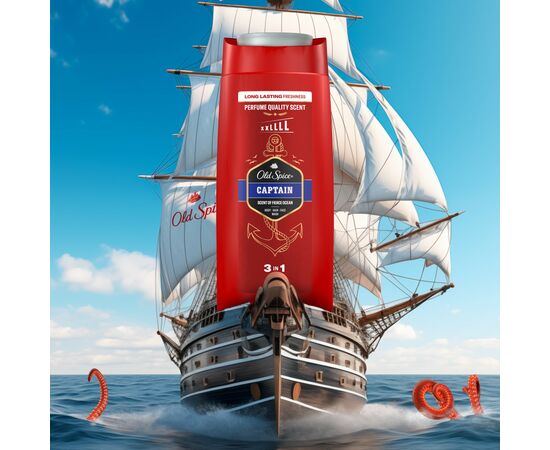 Гель для душа Old Spice Captain 675 мл (8006540280140), изображение 4 Гель для душа Old Spice Captain 675 мл (8006540280140), изображение 4