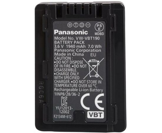 Аккумулятор к фото/видео Panasonic VW-VBT190E-K, изображение 4