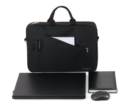 Сумка для ноутбука Vinga 17" NB320BK black (NB320BK), изображение 6 Сумка для ноутбука Vinga 17" NB320BK black (NB320BK), изображение 6