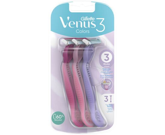 Бритва Gillette Venus 3 Colors 3 шт. (7702018018116), изображение 2 Бритва Gillette Venus 3 Colors 3 шт. (7702018018116), изображение 2