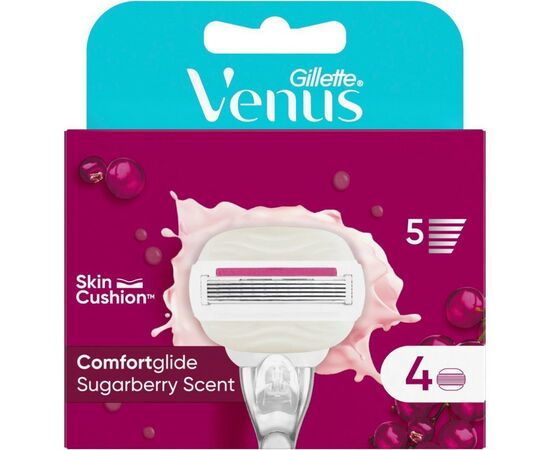 Сменные кассеты Gillette Venus Comfortglide Sugarberry Plus Olay 4 шт. (8700216122849), изображение 2 Сменные кассеты Gillette Venus Comfortglide Sugarberry Plus Olay 4 шт. (8700216122849), изображение 2