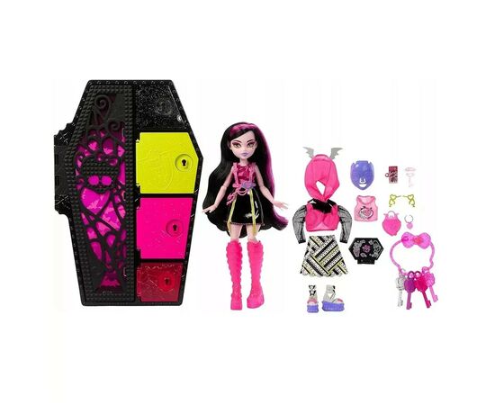 Кукла Monster High Неоновые и бомбезные Ужас-секреты Дракулоры (HNF78), изображение 2 Кукла Monster High Неоновые и бомбезные Ужас-секреты Дракулоры (HNF78), изображение 2