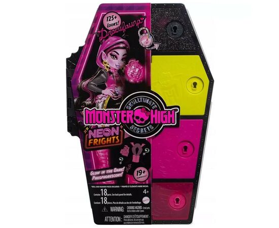 Кукла Monster High Неоновые и бомбезные Ужас-секреты Дракулоры (HNF78), изображение 8 Кукла Monster High Неоновые и бомбезные Ужас-секреты Дракулоры (HNF78), изображение 8