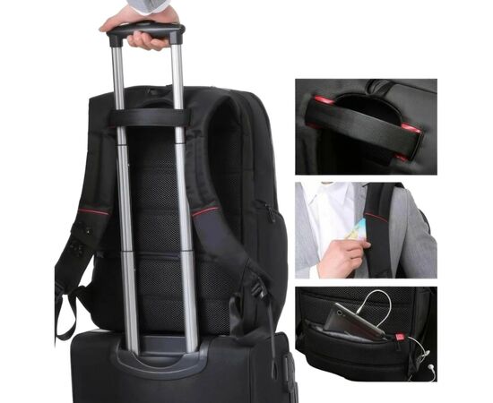 Рюкзак для ноутбука Tavialo 15.6" Smart TB20-1 black, 20л, 46х31х19см (TB20-124BL), изображение 10 Рюкзак для ноутбука Tavialo 15.6" Smart TB20-1 black, 20л, 46х31х19см (TB20-124BL), изображение 10