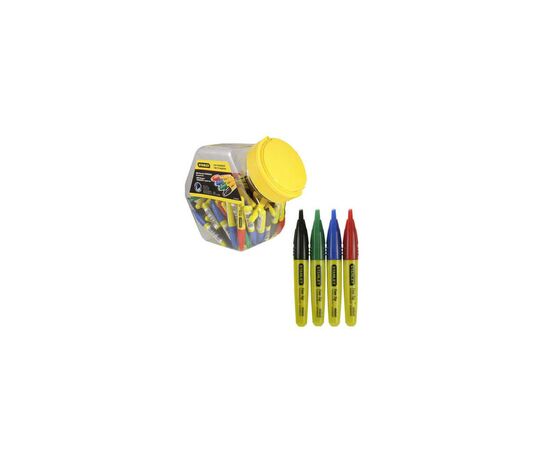 Набор маркеров Stanley Permanent, 90мм, Black/Green/Blue/Red, 72 шт, с заостренным наконечником, (1-47-329_72)