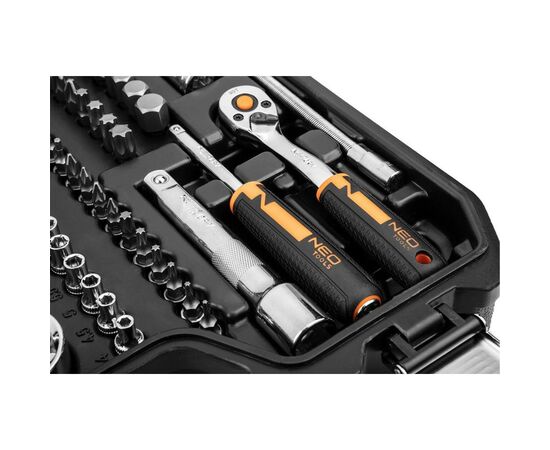 Набор инструментов Neo Tools 82шт, 1/2", 1/4", CrV, eco кейс (10-058), изображение 5 Набор инструментов Neo Tools 82шт, 1/2", 1/4", CrV, eco кейс (10-058), изображение 5