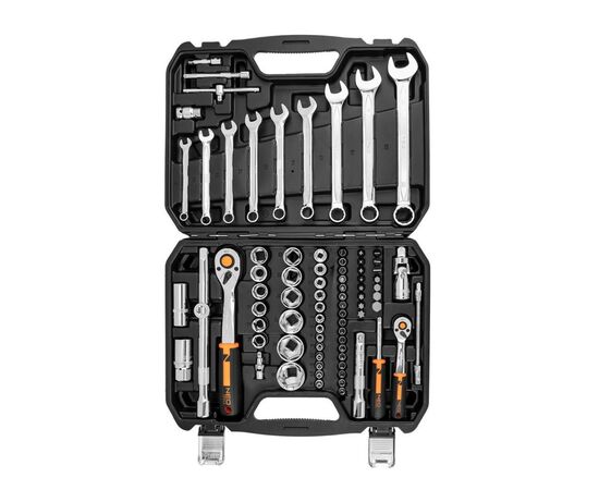 Набор инструментов Neo Tools 82шт, 1/2", 1/4", CrV, кейс (10-059), изображение 4 Набор инструментов Neo Tools 82шт, 1/2", 1/4", CrV, кейс (10-059), изображение 4
