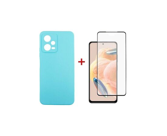 Чохол до мобільного телефона Dengos Xiaomi Redmi Note 12 Pro 5G Case + Glass (Ice blue) (DG-KM-85)