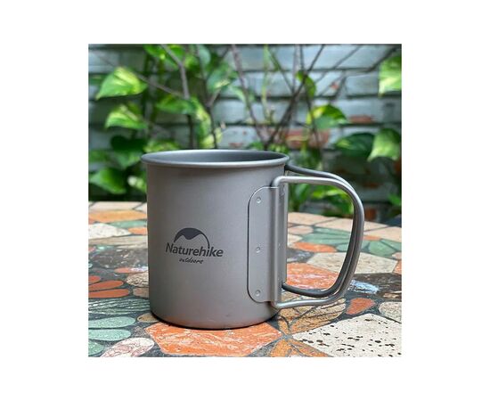 Чашка туристическая Naturehike NH20CJ005 титанова з ручкою 200 мл (6927595745762), изображение 5 Чашка туристическая Naturehike NH20CJ005 титанова з ручкою 200 мл (6927595745762), изображение 5