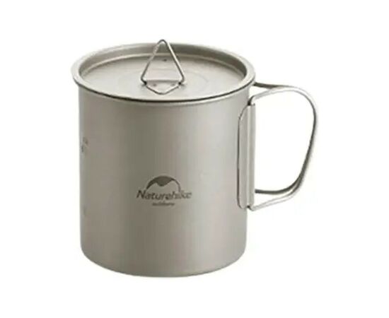 Чашка туристическая Naturehike NH20CJ005 титанова з ручкою 600 мл (6927595769966), изображение 2