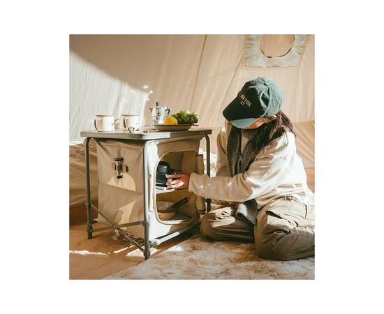 Туристичний стіл Naturehike CNH22JU031 із полицями бежевий (6975641888895), зображення 2 Туристичний стіл Naturehike CNH22JU031 із полицями бежевий (6975641888895), зображення 2