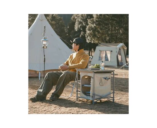 Туристичний стіл Naturehike CNH22JU031 із полицями бежевий (6975641888895), зображення 4 Туристичний стіл Naturehike CNH22JU031 із полицями бежевий (6975641888895), зображення 4