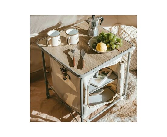 Туристичний стіл Naturehike CNH22JU031 із полицями бежевий (6975641888895), зображення 5 Туристичний стіл Naturehike CNH22JU031 із полицями бежевий (6975641888895), зображення 5
