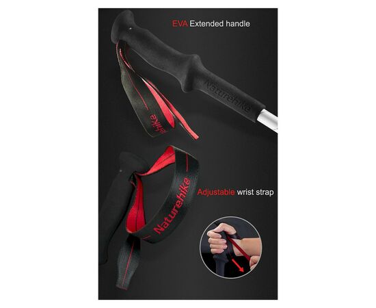 Треккинговые палки Naturehike ST06 NH17D006-D 3-секційна біла 1 шт (6927595748589), изображение 5 Треккинговые палки Naturehike ST06 NH17D006-D 3-секційна біла 1 шт (6927595748589), изображение 5