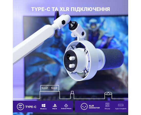 Микрофон Fifine K688W USB White (K688W), изображение 4 Микрофон Fifine K688W USB White (K688W), изображение 4