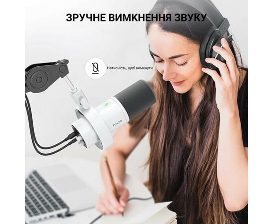 Микрофон Fifine K688W USB White (K688W), изображение 5 Микрофон Fifine K688W USB White (K688W), изображение 5