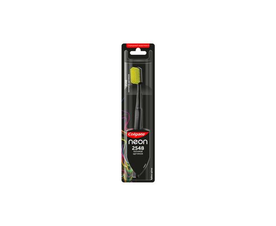 Зубная щетка Colgate Neon 2548 кончиков щетинок средней жесткости Черная (2172000000023)