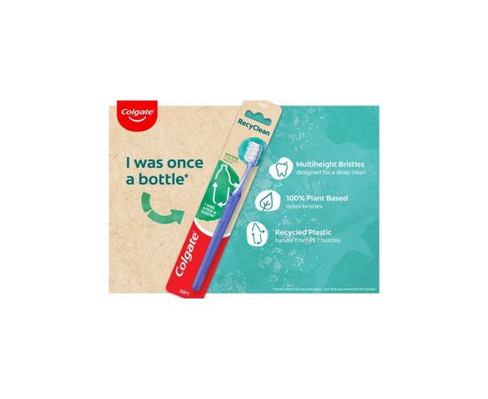 Зубная щетка Colgate RecyClean для глубокой чистки из переработанного пластика (8718951379473), изображение 5 Зубная щетка Colgate RecyClean для глубокой чистки из переработанного пластика (8718951379473), изображение 5