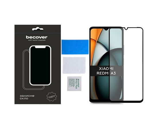 Стекло защитное BeCover Xiaomi Redmi A3 4G Black (711227), изображение 4 Стекло защитное BeCover Xiaomi Redmi A3 4G Black (711227), изображение 4