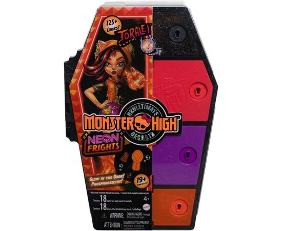 Кукла Monster High Неоновые и бомбезные Ужасно-секреты Торелай (HNF80), изображение 8 Кукла Monster High Неоновые и бомбезные Ужасно-секреты Торелай (HNF80), изображение 8