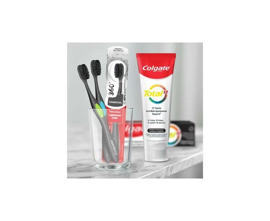 Зубна щітка Colgate 360 Деревне вугілля Рожева (2170000000053), зображення 5 Зубна щітка Colgate 360 Деревне вугілля Рожева (2170000000053), зображення 5