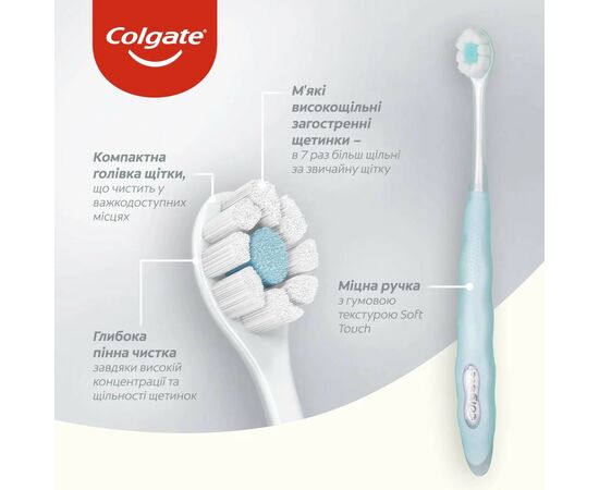 Зубная щетка Colgate 3D Density мягкая Голубая (2172000000033), изображение 2