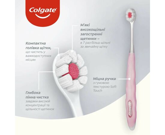 Зубная щетка Colgate 3D Density мягкая Розовая (2172000000034), изображение 2