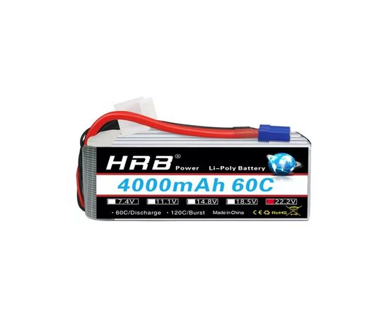 Аккумулятор для дрона HRB_ Lipo 6s 22.2V 4000mAh 60C Battery XT60 Plug (HR-4000MAH-6S-60C-XT60)