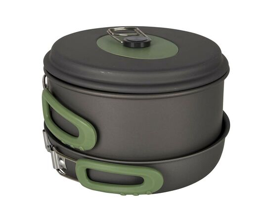 Набір туристичного посуду Bo-Camp Explorer 3 Pieces Hard Anodized Grey/Green (2200239)