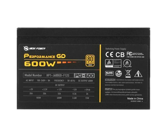 Блок питания HighPower 600W (HP1-J600GD-F12S), изображение 6 Блок питания HighPower 600W (HP1-J600GD-F12S), изображение 6