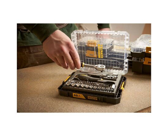 Набір інструментів Stanley FatMax Maxi Drive торцевих 1/4", шестигранний, 48 шт., кейс (FMMT98101-0), зображення 9