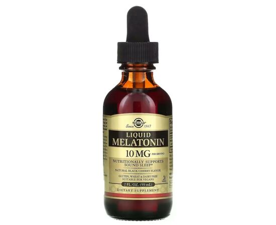 Амінокислота Solgar Мелатонін рідкий, 10 мг, смак черешні, Liquid Melatonin, 59 мл (SOL-50380), зображення 3 Амінокислота Solgar Мелатонін рідкий, 10 мг, смак черешні, Liquid Melatonin, 59 мл (SOL-50380), зображення 3