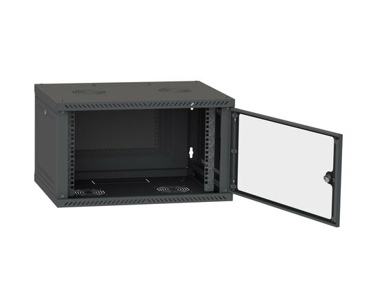 Шкаф настенный Ipcom 6U, 600*350, RAL9005 (СН-6U-060х035-ДС-9005), изображение 2 Шкаф настенный Ipcom 6U, 600*350, RAL9005 (СН-6U-060х035-ДС-9005), изображение 2