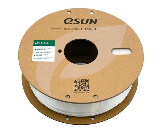 Пластик для 3D-принтера eSUN eSilk-PLA 1кг, 1.75мм, white (ESILK-PLA175W1), изображение 2 Пластик для 3D-принтера eSUN eSilk-PLA 1кг, 1.75мм, white (ESILK-PLA175W1), изображение 2