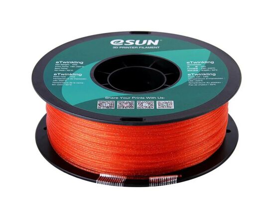 Пластик для 3D-принтера eSUN PLA eTwinkling 1кг, 1.75мм, orange (ETWINKLING175WO1), изображение 3 Пластик для 3D-принтера eSUN PLA eTwinkling 1кг, 1.75мм, orange (ETWINKLING175WO1), изображение 3