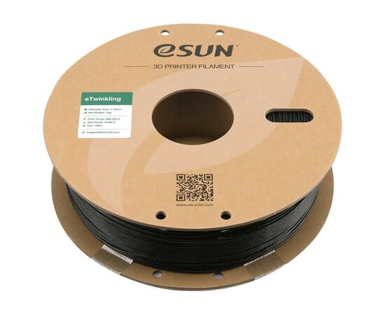 Пластик для 3D-принтера eSUN PLA eTwinkling 1кг, 1.75мм, black (ETWINKLING175B1), изображение 2 Пластик для 3D-принтера eSUN PLA eTwinkling 1кг, 1.75мм, black (ETWINKLING175B1), изображение 2