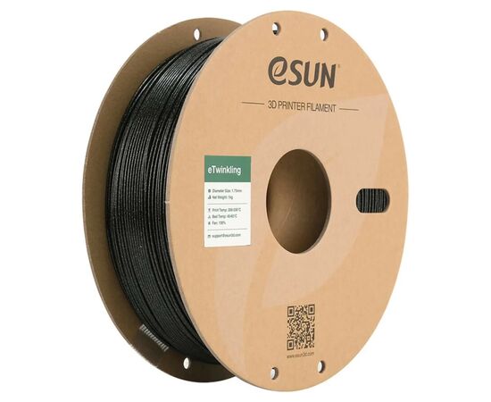 Пластик для 3D-принтера eSUN PLA eTwinkling 1кг, 1.75мм, black (ETWINKLING175B1)
